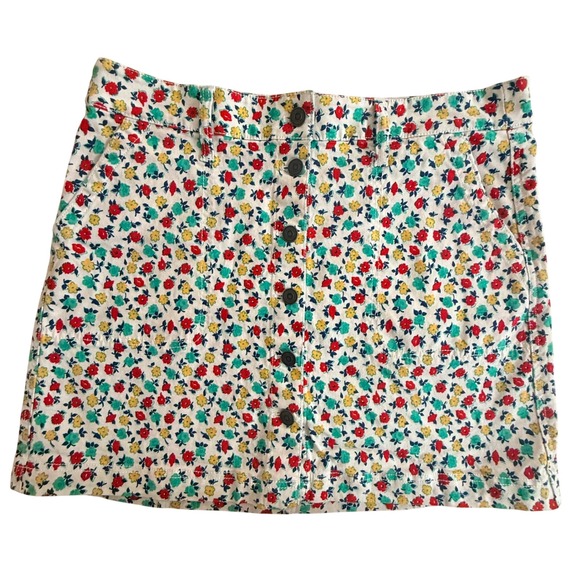 J.Crew Mercantile Dresses & Skirts - Cottagecore Boho Twee J.Crew Floral‎ Button Front Denim Mini Skirt Size 10